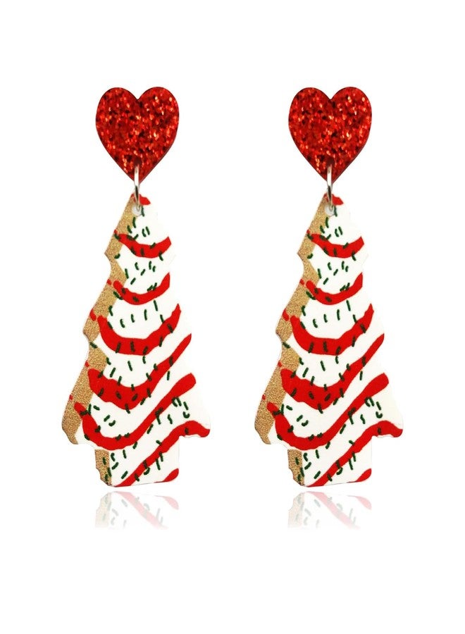 kepvrio Christmas Earrings for Women,Cute Christmas Tree Cake Earrings Acrylic Christmas Tree Cat Dangle Earrings Funny Santa Claus Snowflake Crutch Stud Earrings Christmas New Year Paty Jewelry (Style-A) - Image 1